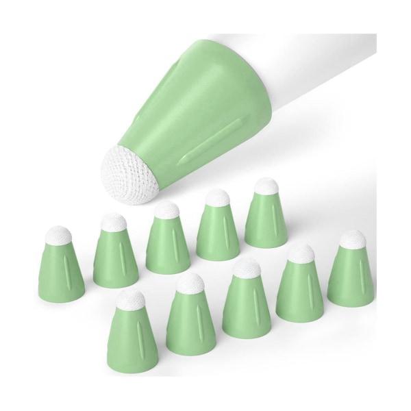 Til 1/2. 10 stk Silikoneudskiftning blyantspidser Cover Touchscreen Stylus Pen Case Nib, matcha Green
