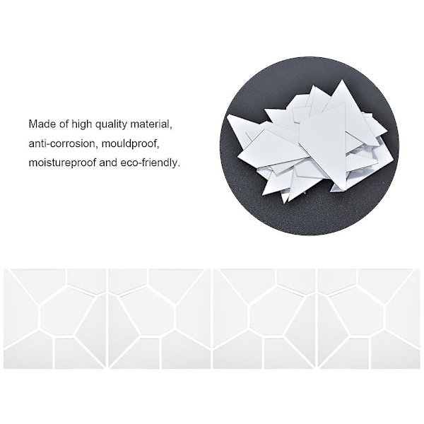 DIY Geometrisk Vægsticker Spejl til Soveværelse og Stue Dekoration