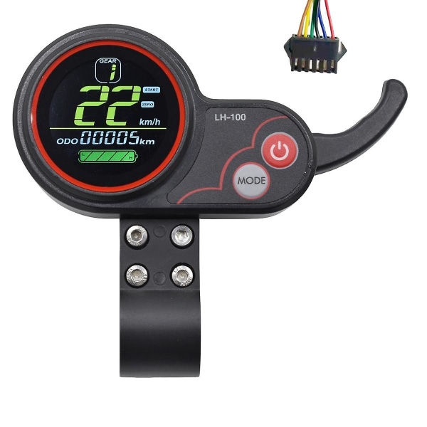 Lh100 LCD-skjerm Dashboard 24v-60v gassmåler for elektrisk scooter/ebike hastighetsmåler (sm Plugg 6