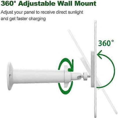 4W solcellepanel for Eufycam 2/2 Pro/2C/2C Pro/E kameraer, veggfeste, 3m strømkabel, hvit, 1 stk