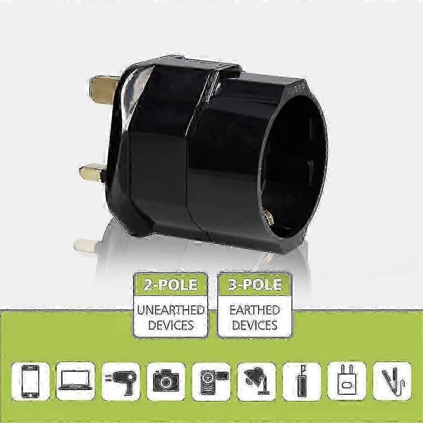 2x Reiseadapter Adapterplugg for England - Reiseplugg Strømadapter EU til Stikkontakt - Reiseplugg