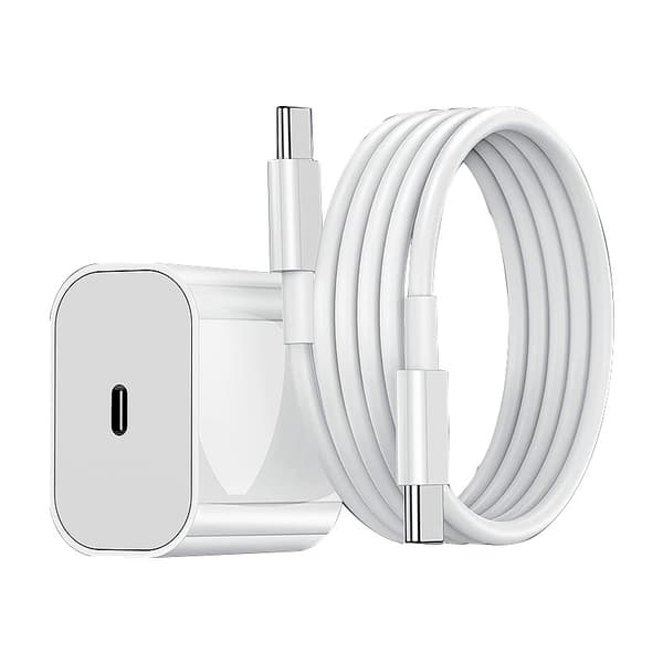iPhone-lader - Hurtiglader - Adapter + Kabel 20W USB-C Hvit 4-pakning iPhone