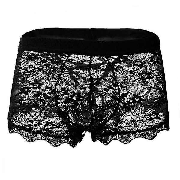 Mäns underkläder spets genomskinlig mesh låg midja boyshort