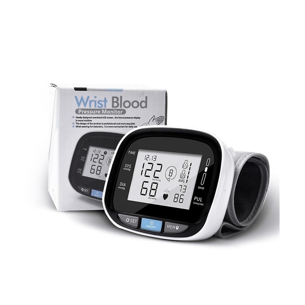 Automatisk pulspuls Bp blodtrycksmätare Maskin med röstfunktion & LCD-skärm