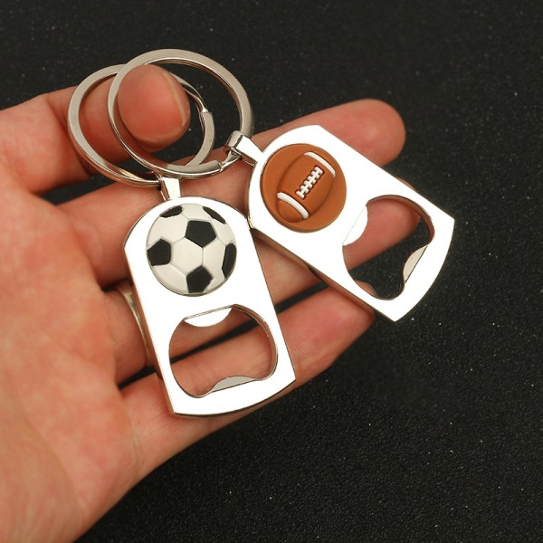 Jalkapallon MM-kisojen pieni lahja lahjamaalattu metallinen pullonavaaja koripallo jalkapallo avaimenperä ketju