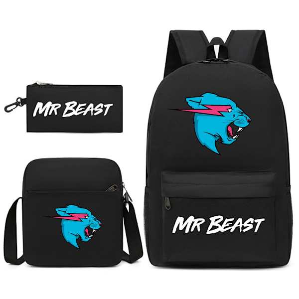 Mr. Beast Lightning Cat Ryggsekk og Skulderveske i Tre Deler