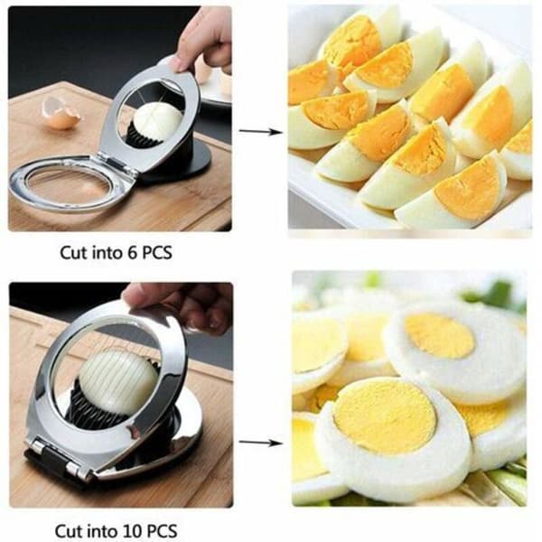 Eggeskjærer. 2-i-1 Eggeskjærer. Manuell Eggeskjærer. Solid rustfritt stål med ABS-stativ. Eggkutter for å skjære egg, jordbær og sopp.