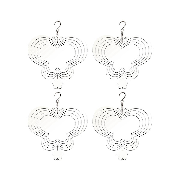 4-pack 10 tum Sublimeringsvindspinnare Blanks 3D Hängande Vindspinnare Dubbelsidig Vinddriven Ki
