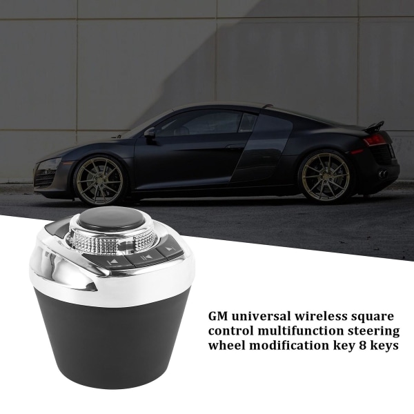 Universal bil trådløs rattkontrollknapp med LED-lys 8-tastfunksjoner for bil Android