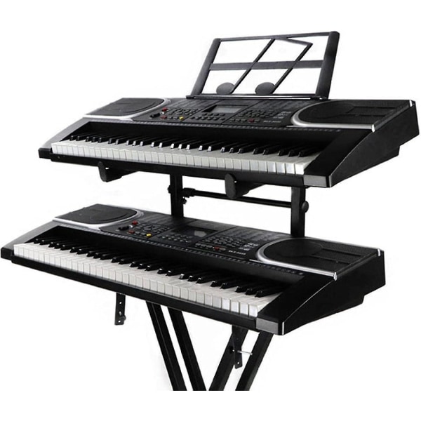 Universal dubbelt tangentbordsställ - Andra våningshållare för elektronisk orgelhållare | Bärbart pianoställ Musikinstrumentställ med justerbar höjd-yuyu