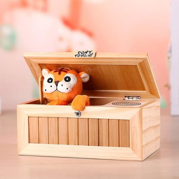 Treboks Useless Box, Tiger Lekegave Med Lyd