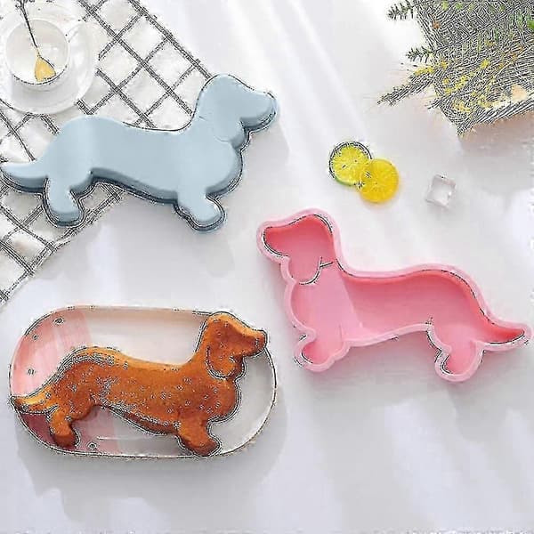 Sød Gravhund Silikone Kageform - Stor DIY Dessertbageform