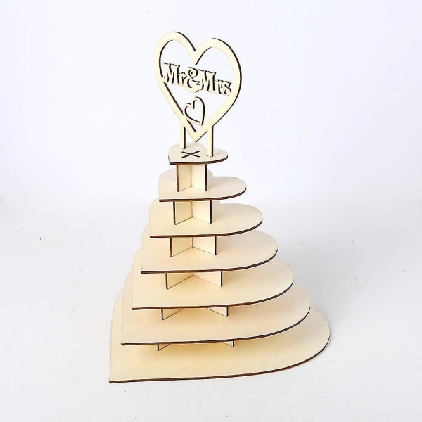 7 Tier hjerteformet personlig pyramide bryllup chokolade dessert slik