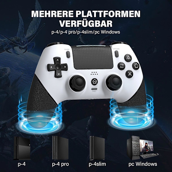 Trådløs controller til PS4 med 2 programmerbare knapper og forbedrede spilfunktioner