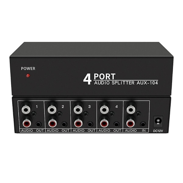 Audio Splitter 1 In 4 Out Rca L/r Aux Stereo Audio Splitter 1x4 Audio Distributor For PC Dvd Speake