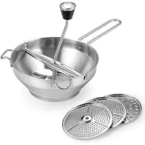 Grøntsagsrivsjern i Rustfrit Stål - Tomatpresser, Fødevarekværn, Kartoffelmoser