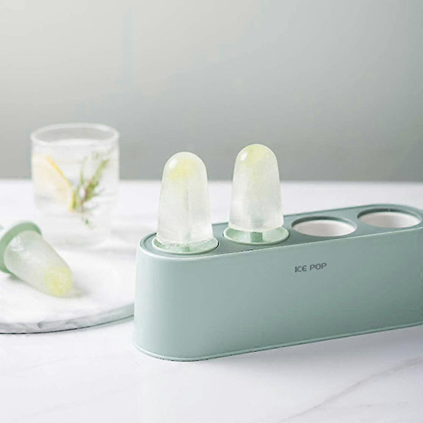 4 gitter ispindeforme, isform silikone med drypbeskyttelse genanvendelig ispindeform DIY ispindeformsæt lysegrøn
