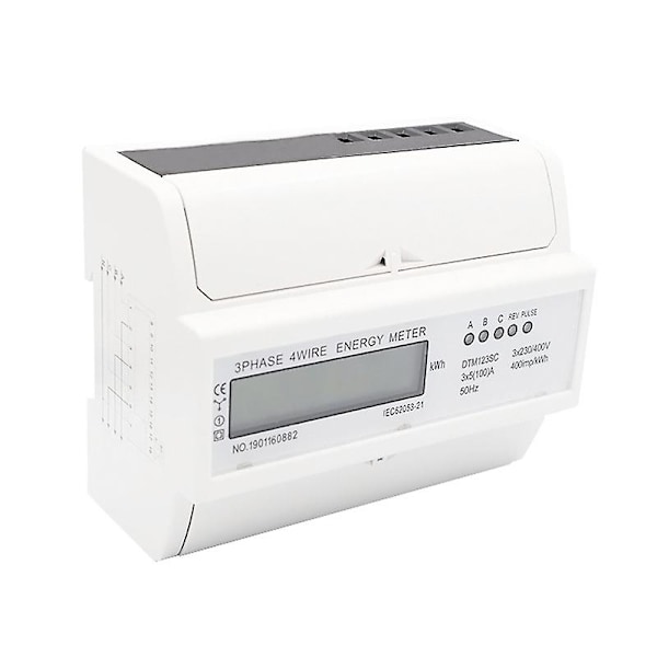 3-faset 4-tråds elektrisk digital Kwh energimåler Lcd 230v/400v-20-80a