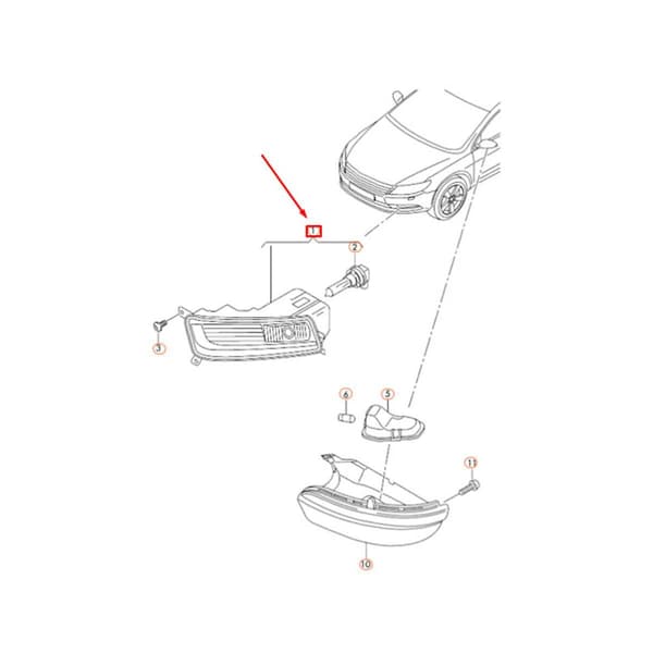 Venstre Foran Bumper Tåkelys Montering 3c8941799 For Cc 2012-2017 Bil Tåkelys Styling Med Halogen B