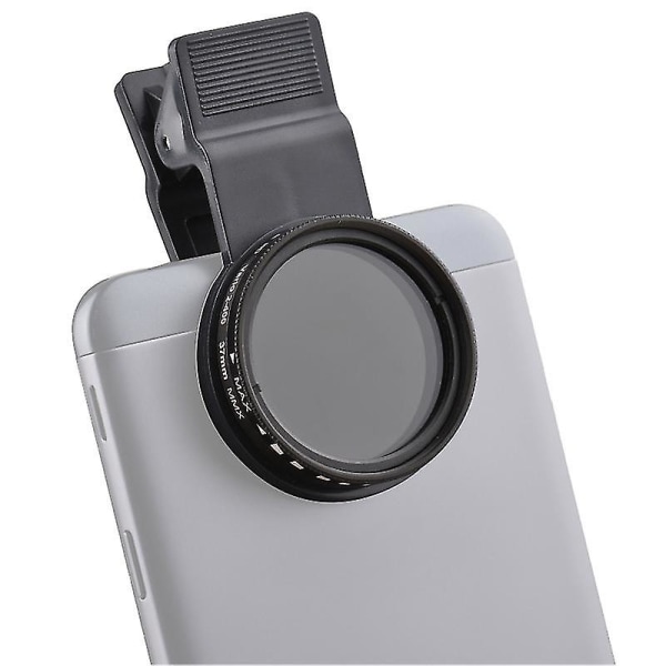 37 mm Profesjonelt clip-on-telefonfilterobjektiv Nd2-400 justerbart nøytraltetthetsfilter med telefonklips linsebeskytter for smarttelefonfotografering