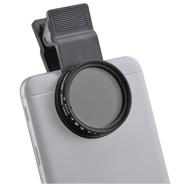 37mm Profesjonelt Klips-på Telefonfilterlinse Nd2-400 Justerbar Nøytral Tetthetsfilter Med Telefonklips Linsebeskytter For Smartphone Fotografering