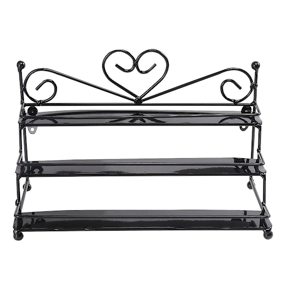 Metallisk Neglelakk Organizer Holder Bord Neglelakk Display Organiser Stativ (svart)
