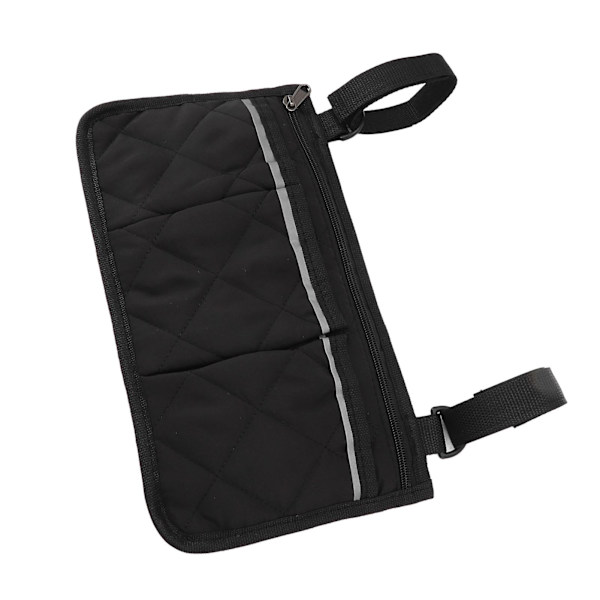 Vandafvisende Polyester Rullestol Taske med Flere Lommer Design Side Opbevaring til Udendørs Mobilitetsstol Sort