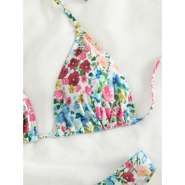 Mote trekantveske floral bikini badedrakt for kvinner xl