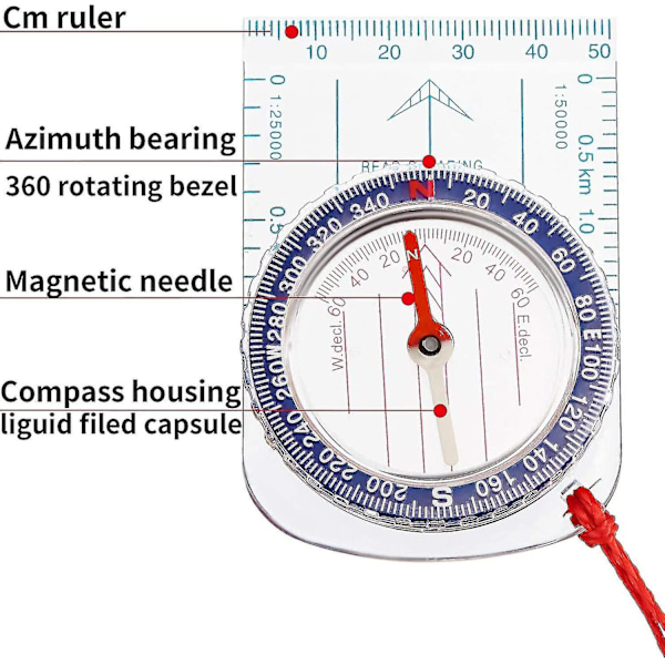 Navigointikompassi Poikavartiolaisen Kompassi Suunnistuskompassi Karttakompassi Vaellukseen Kalastukseen Leirintään Navigointiin 1 kpl
