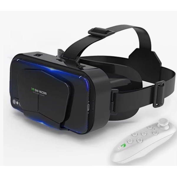 3D VR Virtual Reality Glasses, Enjoy the Best Games and Videos (With Bluetooth Controller), Compatible with 3.5" - 7.2" Phones