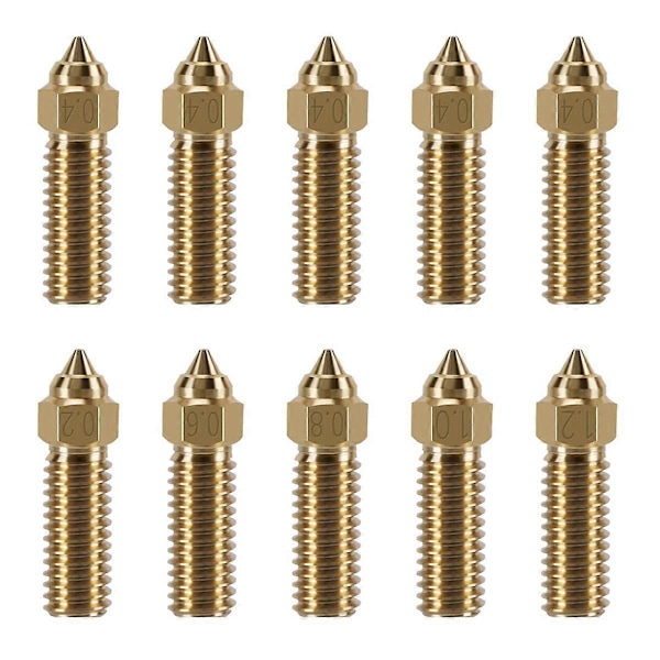 3D Printer Ekstruder Dyser Kit til K1/K1 Max, Høj Temperatur og Slidstyrke 10 stk. Messing Dyser