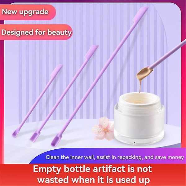 Ny dobbelthodet skrape kosmetisk mini silikonskrape 3-delt sett Varmebestandig Safe Spatel Foundation Makeup Tools