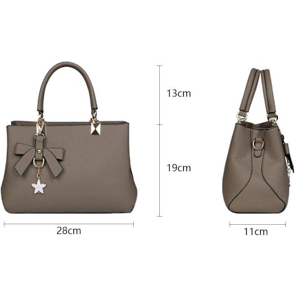 Damväska Messenger Bag, Clutch PU-läder Tote Bag för Skola, Mors Dag Present (brun)
