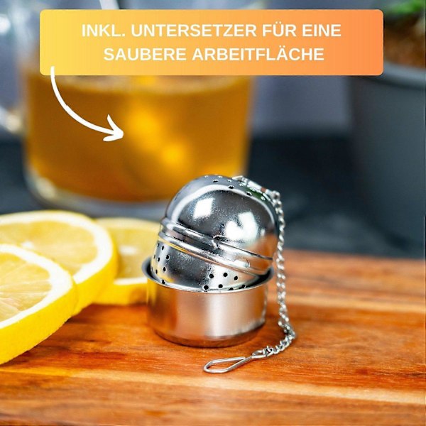 4 Stykker Te-sil i Rustfritt Stål med Kjededesign for Løs Te