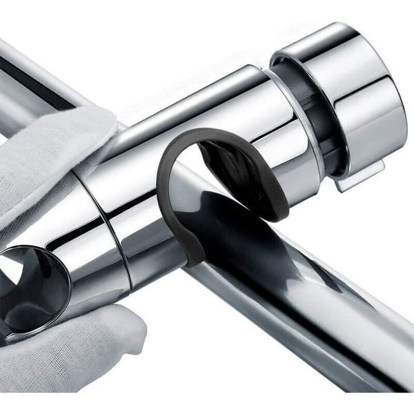 Utskiftbar håndholdt dusjhodeholder. Dusjhodeholder. 18-25 mm justerbar diameter. Forkrommet ABS (sølv)