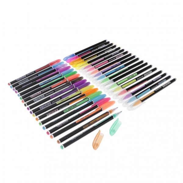 Glitter Neon Color Gel Penner Markers Fluorescent Luminous Pen 36 farger