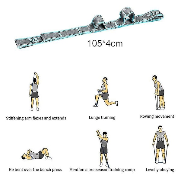 Stretchband, Yogastretchband, Lätt att Använda och Mycket Elastiska Motståndsband, Perfekt för Yoga, Fysioterapi, Ökad Flexibilitet