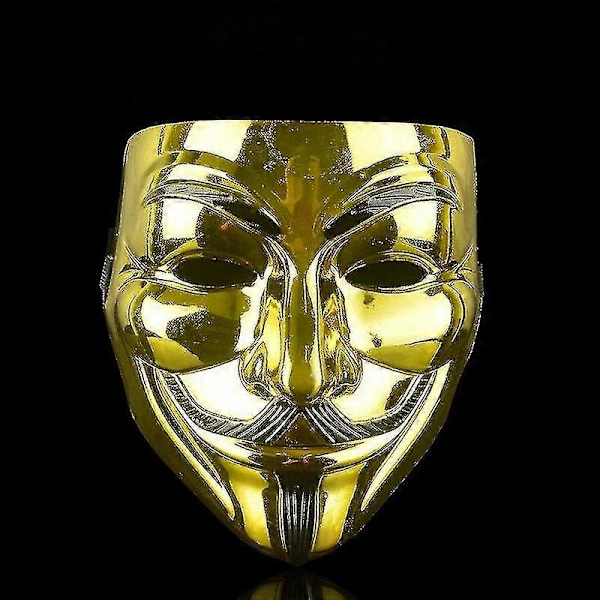 Dianchu Halloween Mask V För Vendetta Hacker Mask, Okänd Manlig Cosplay Mask Party Kostym Rekvisita Leksak Pojkar Flickor Män Kvinnor Leksaker Guld