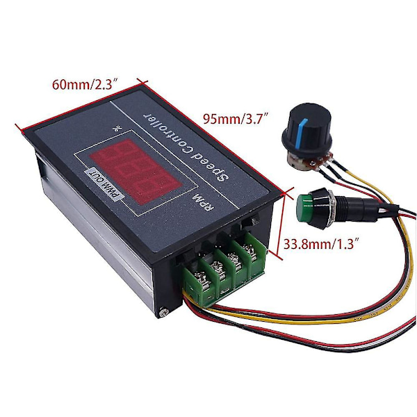 PWM DC Motor Hastighetsregulator med Digitalt Display 30A PWM Justerbar Hastighet Trinnløs Regulator