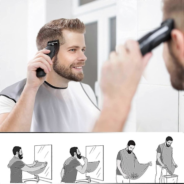 2-delat Skäggförkläde, Allround Barberarförkläde & Skäggförkläde för Professionellt Bruk
