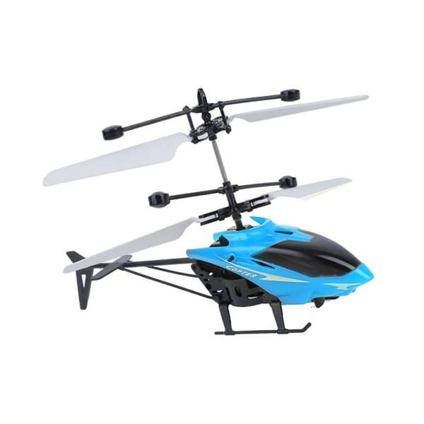 Mini 2 Kanal Rc Helikopter Plast Blå Usb Lading Elektrisk Fjernkontroll Fly For Barn