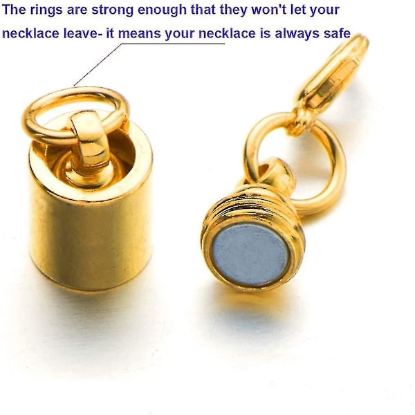 8 st skruv magnetiska lås för halsband säkerhetsmagnetisk lås smyckeslås konverterare - guld + silver