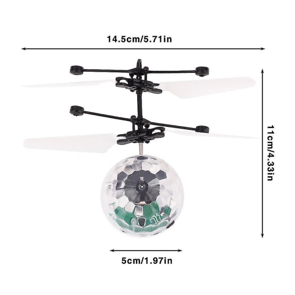 Värikäs minidrone, loistava LED-kauko-ohjattava drone, lentävä pallohelikopteri, kevyt kristallipallo, induktio-drone, nelikopteri