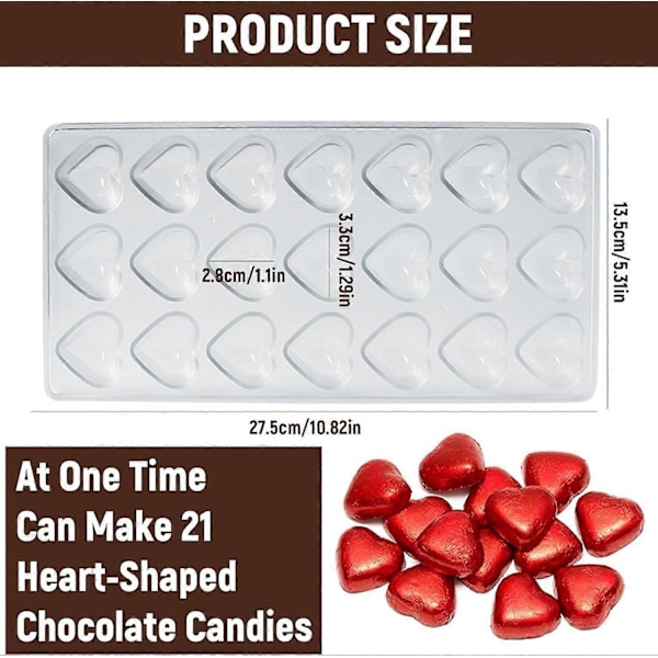 Transparent chokoladeform, 2-delt 3D chokoladeforme til kreativ bagning og desserter