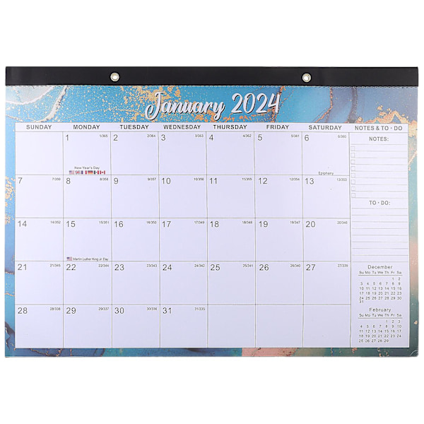 Vægkalender Engelsk Kalender Månedlig Kalender Vægophængt Kalender Til Daglig Brug