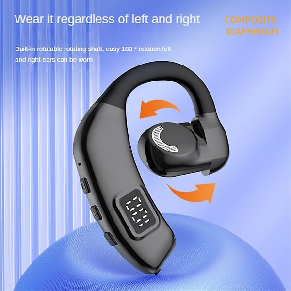 Knogleledningshørebøffer Bluetooth 5.3 Trådløse Open-Ear Ørepropper Sportsheadset