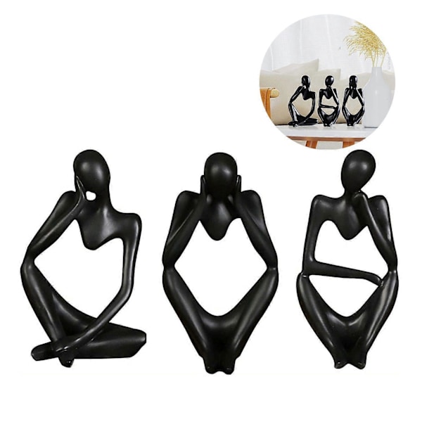 Skulptur Tenker-statuesett, harpiksstatue, kunstnerisk dekorasjon, klassisk design, elegant stykke