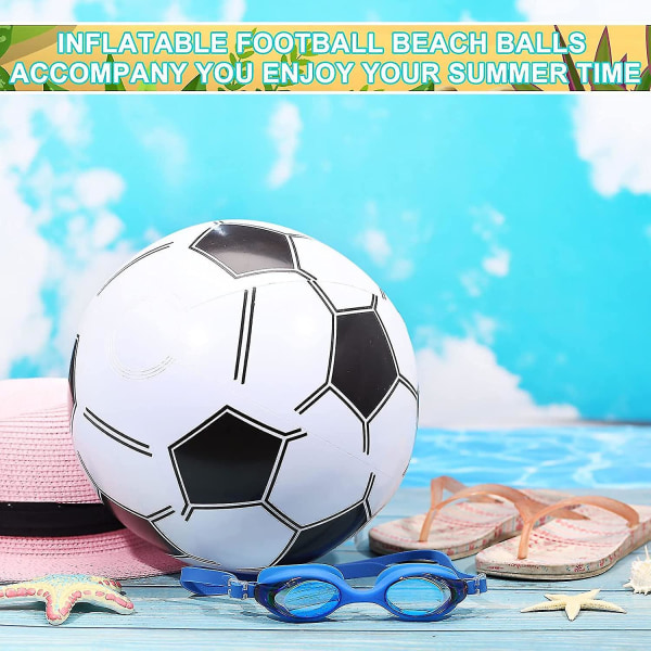 2023 24 Stycken Uppblåsbara Fotbollar För Barn 16 Tum Fotboll Strandbollar Fotbollsfest Favoriter Sommar Pool Strand Spel Leksaker För Flickor Pojkar Sport Utomhus