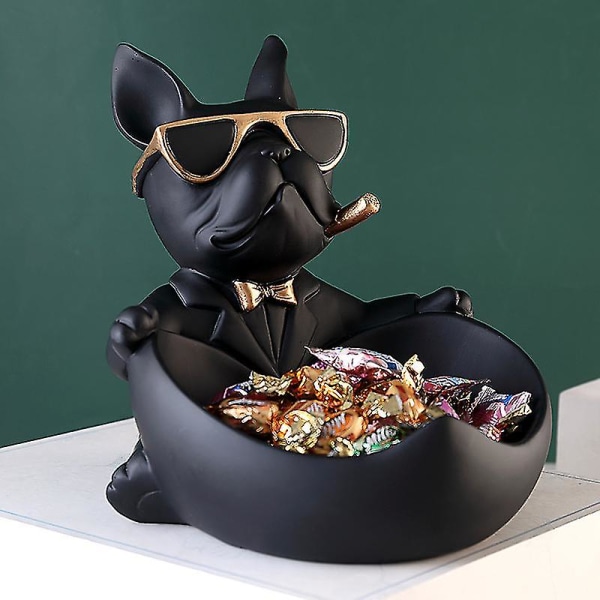 Bulldog Dyrefigur Hundestatue Oppbevaringsboks Hjemdekorasjon Ornamental Håndverk Kunst Skulptur Hjemmeinnredning Figurinhas Estatua