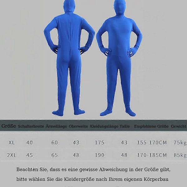 Morphsuits heldragt, morphsuit, heldragt, størrelse XL, XXL, kostume, spandex, bærbar.